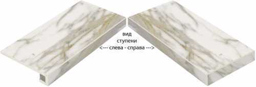 Ступень Italon 620070000635 Charme Evo Calacatta Scalino Angolare Sinistro 33х60
