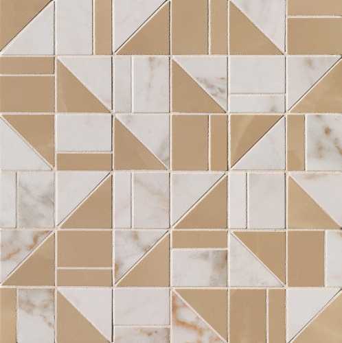 Мозаика FAP Ceramiche fQKM Calacatta Delicato / Onice Miele Slash Mosaico 30