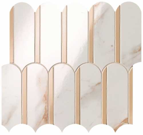 Мозаика FAP Ceramiche fQKO Calacatta Oro Onice Miele Archs Mosaico 28.2x31