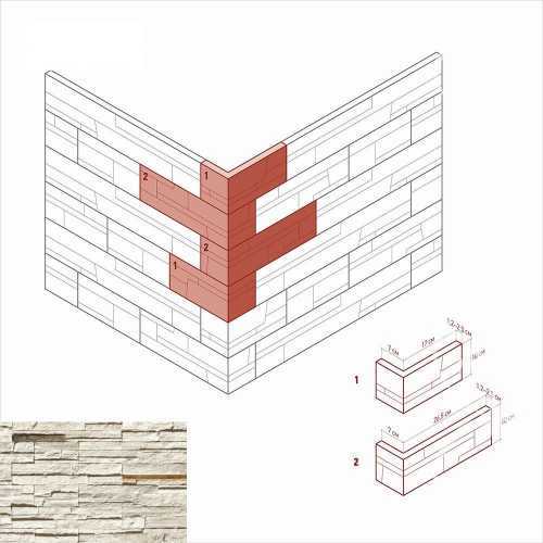 Искусственный камень White Hills 240-05 Зендлэнд угол 7x26