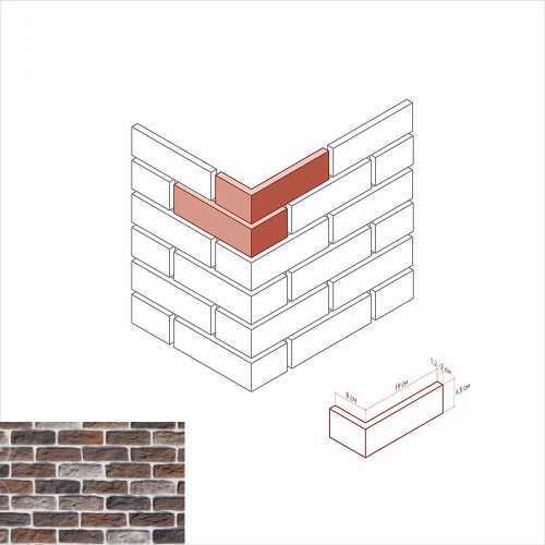 Искусственный камень White Hills 319-65 Брюгге брик Design угол 8x19x6.5