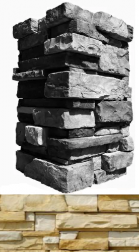 Искусственный камень White Hills 150-15 Уайт Клиффс угол 10x28