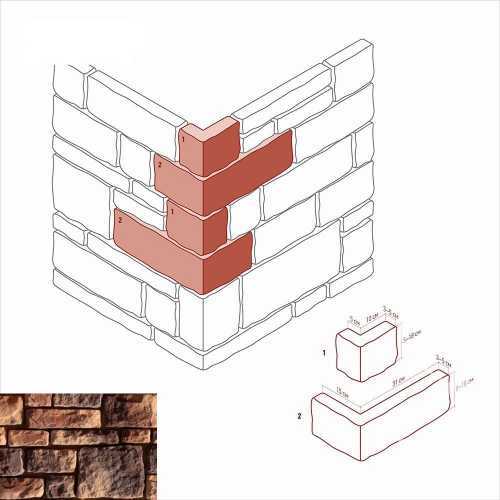 Искусственный камень White Hills 501-45 Данвеган угол 6-10x15-31.5 x 5-18