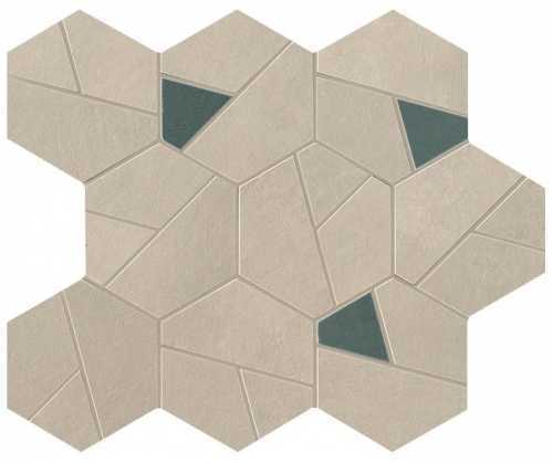 Декор Atlas Concorde Italy A0QO Boost Pro Cream Mosaico Hex Blue 25x28