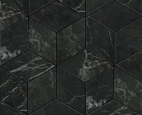 Декор Atlas Concorde Italy ADVP Marvel Noir St.Laurent Mos. Esagono Lapp 30х35
