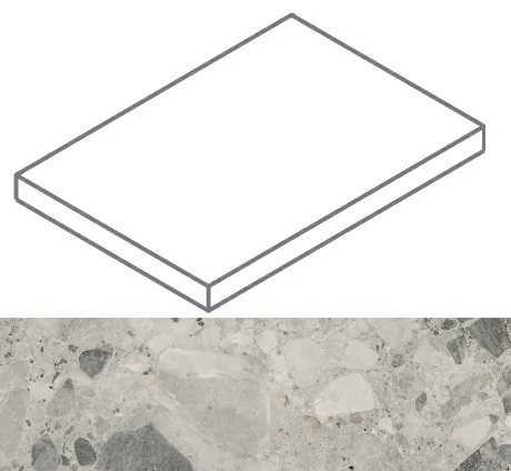 Ступень Italon 620070002363 Continuum Stone Grey Scalino Angolare SX 33x160
