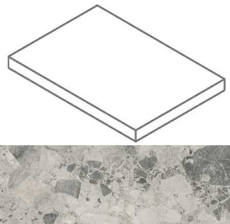 Ступень Italon 620070002354 Continuum Stone Grey Scalino Angolare DX 33x160