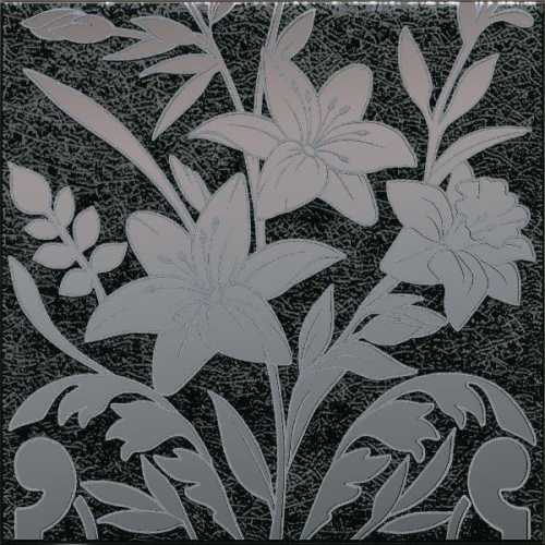 Декор Kerama Marazzi HGD/B567/5292 Барберино 3 чёрный глянцевый 20x20