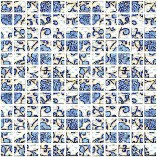 Kerama Marazzi DT19 Декор Мотив синий 29.8х29.8