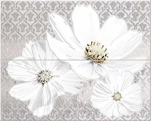 Панно Azori 583242002 Sfumato Grey Floret панно (комплект 2шт) 50.5x40.2