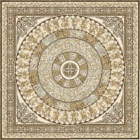 Панно Absolut Keramika Roseton marble 90x90 (комплект 4шт)
