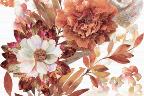 Панно Absolut Keramika Composicion Savage Flowers 02 Marron 30x45 (комплект 2шт)