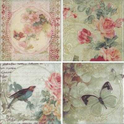Декор Absolut Keramika Decor (composicion) Set Mei S/4 B 10x10 (комплект 4 шт)
