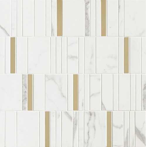 Мозаика Marazzi Italy M8H9 Allmarble Wall Statuario Mosaico Barcode Lux 40х40