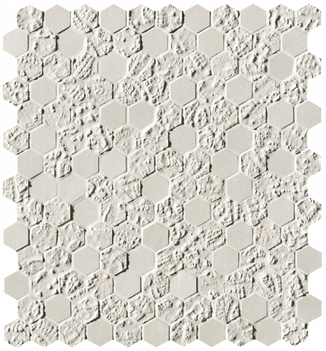 Мозаика FAP Ceramiche fOYW Bloom White Print Esagono Mosaico 29