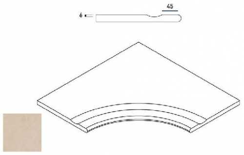 Бордюр Italon 620090000394 MAGNESIO BORDO SVASATO ANGOLARE ROUND 30 60x60