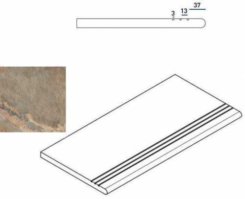Ступень Italon 620040000025 DARK GRADINO ROUND GRIP 30x60