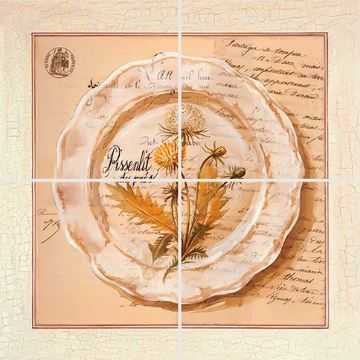 Factoria 25.8(422) Декор Herbarium 2 из 4х плиток 20x20
