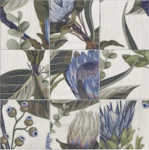 Декор Mainzu Decor Mural Blu Leaves 20x20