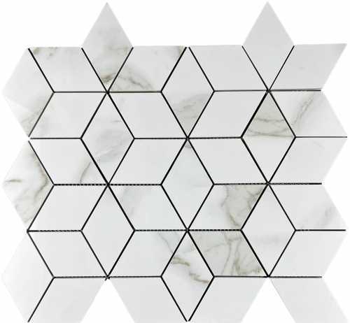 Декор Velsaa Mosaic Statuario Eva 3d diamond 37.1x34.7