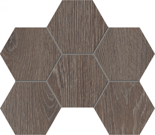 Estima Мозаика KW03 Kraft Wood Wenge Hexagon структурированный 25x28