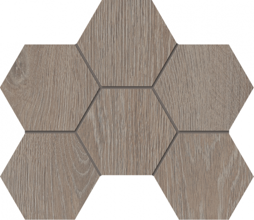 Estima Мозаика KW02 Kraft Wood Light Grey Hexagon структурированный 25x28
