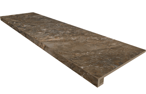 Estima Комплект Ступень BR04 Bernini Dark Brown 33x120 неполированная с бортиком + Подступенок 14