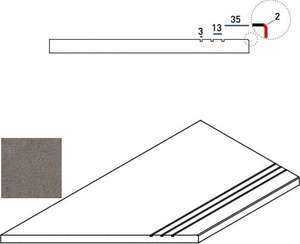 Ступень Italon 620090001046 Fume Bordo Grip Sx левый 30x60