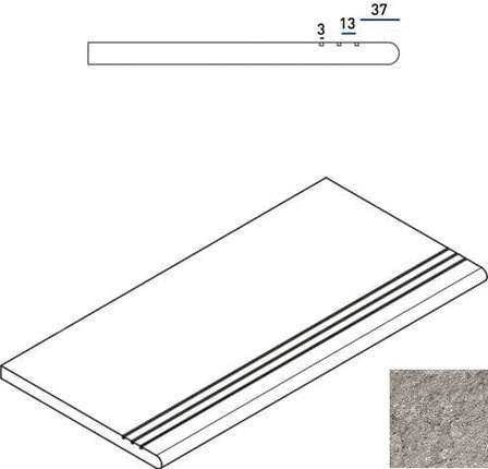 Ступень Italon 620040000155 Grey Gradino Round Grip 30x60