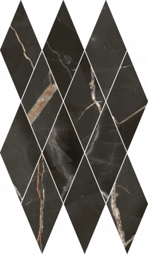 Мозаика Italon 620110000208 Stellaris Absolut Black Mosaico Diamond Lux 28x48
