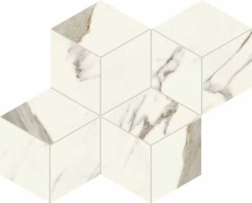 Мозаика Atlas Concorde Italy AF8M Marvel Calacatta Sublime Mosaico Esagono Silk 30x35