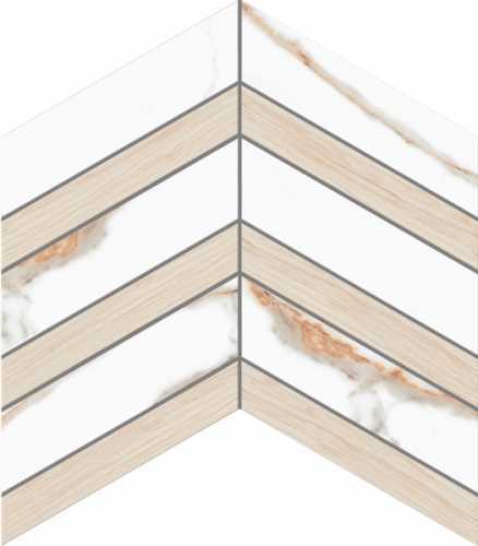 Ametis by Estima Мозаика SM03/SI03 Supreme Chevron неполированная 37.5x29x1.0
