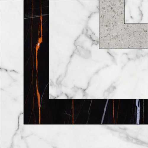 Декоративная вставка Kerranova K-1000/MR/t01 MARBLE TREND CARRARA T01-CUT MR 10х10