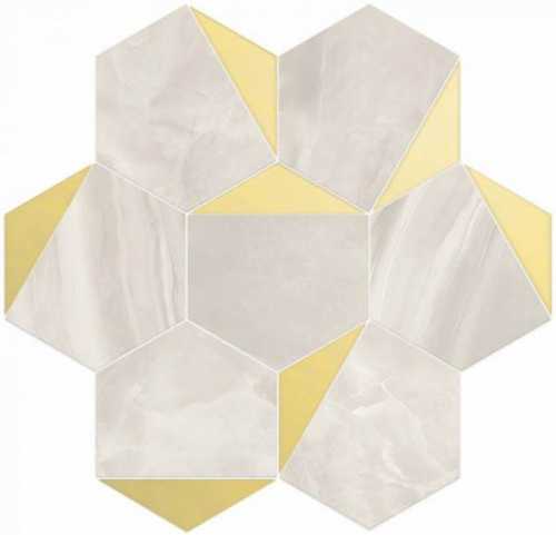 Мозаика Vallelunga 6001117 NOLITA ESAGONA TRIANGOLI ORO LUSSO 30x28