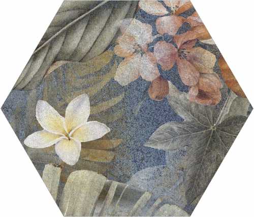 Керамогранит ITT Ceramic Hibiscus Blue Matt Hexa 23.2x26.7
