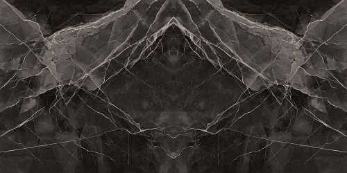 Керамогранит Kutahya Seramik Black Calacatta Book Match Kristal Parlak Nano Rectified 120x240