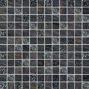 Декор Brennero Mosaico Lux Mix Quadretti Nero 30x30