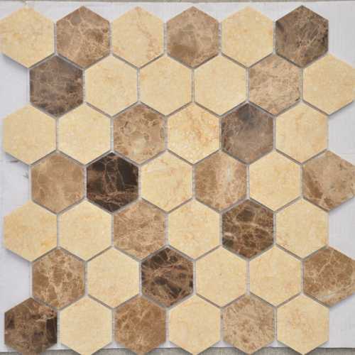 Мозаика Caramelle Mosaic Pietra Mix 1 MAT hex 18x30x6 295x305x6