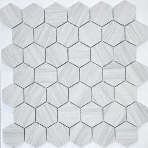 Мозаика Caramelle Mosaic Dolomiti bianco MAT hex 18x30х6 18x30x6 295x305x6