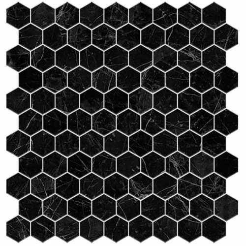 Мозаика Vidrepur Hex Supreme Marquina 30.7х31.7