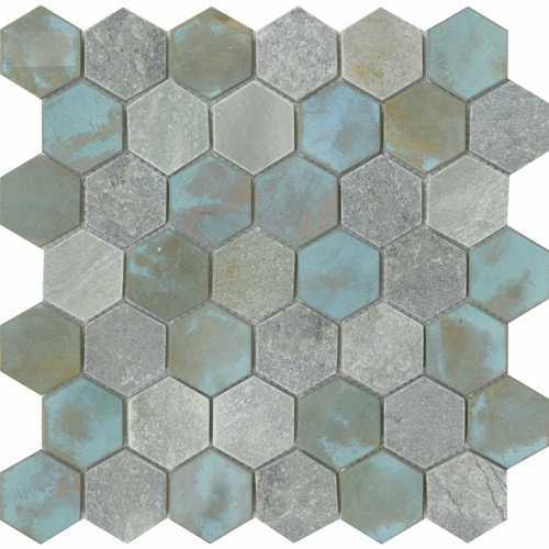 Мозаика L'Antic Colonial L241715271 Worn Hexagon Verdigris 30x30