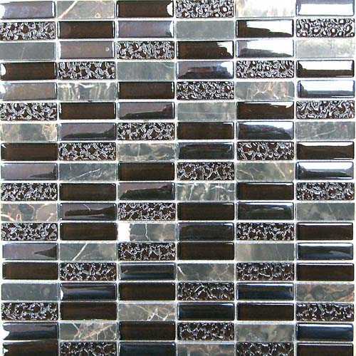 Мозаика Bonaparte Super Line (brown) (стекло) 15*48 300*300