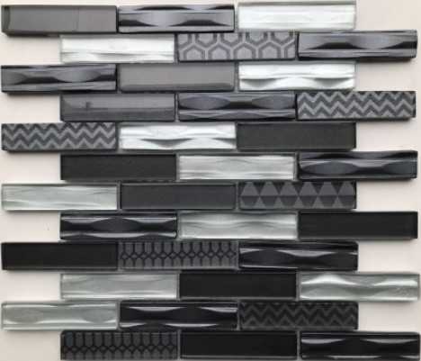Мозаика Bonaparte Optima Grey (стекло) 23*98 300*300