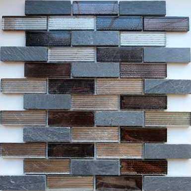 Мозаика Caramelle Mosaic Naturelle Alcantara Nero 23x73 30.5х30.5