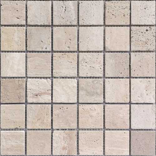 Мозаика Caramelle Mosaic Travertino Beige MAT 48x48x7 305x305