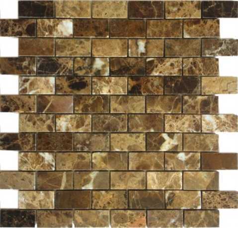 Мозаика Caramelle Mosaic Pietrine Emperador Dark POL 23x48 298X298