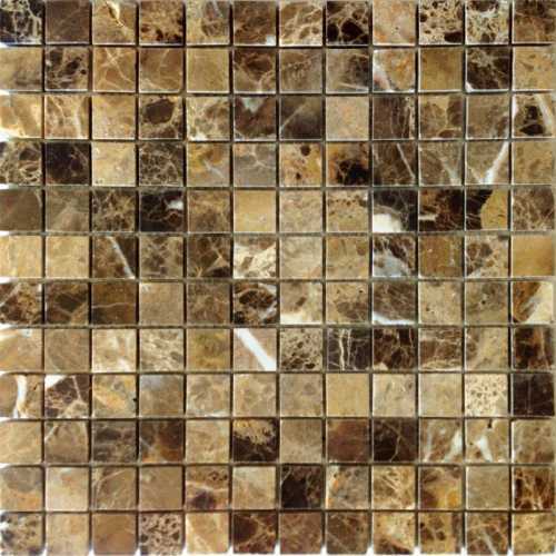 Мозаика Caramelle Mosaic Pietrine Emperador Dark POL 23x23 - толщ. 4 мм 298X298