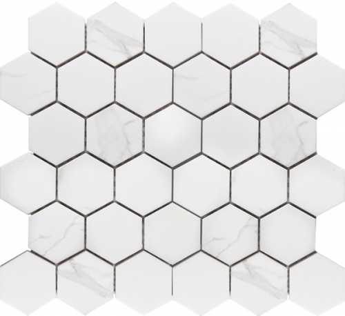 Мозаика StarMosaic PMMT83017 Hexagon small Carrara Matt 26.5х27.8