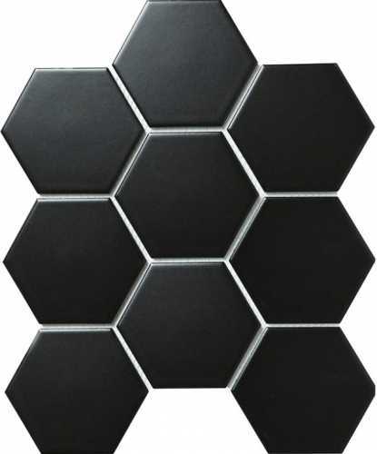 Мозаика StarMosaic Hexagon big Black Matt (SBH4810) 25.6х29.5