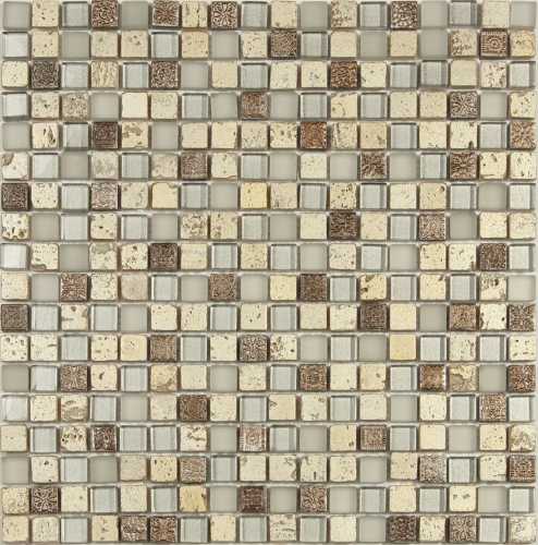 Мозаика NSmosaic S-821 стекло керамика (15x15x8) 305*305